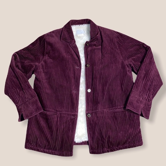 Vintage Blair Purple Corduroy Fuzzy Jacket - Picture 1 of 5